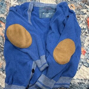 Zara Kids Blue Sweater with Brown Elbow Patches